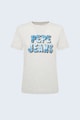 Pepe Jeans London Tricou cu decolteu la baza gatului si logo Femei