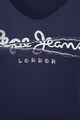 Pepe Jeans London Tricou cu decolteu en-coeur si logo Femei
