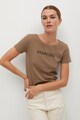 Mango Szűk fazonú organikuspamut póló logóval női