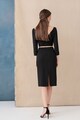 FEMINIMAL Rochie midi de lana, cu decolteu in V Femei