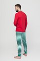 Sofiaman Pijama cu pantaloni lungi si imprimeu cu tematica de Craciun Barbati