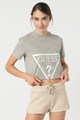 GUESS Tricou crop cu logo triunghiular pentru fitness Femei