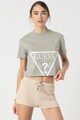 GUESS Tricou crop cu logo triunghiular pentru fitness Femei