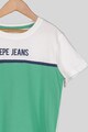 Pepe Jeans London Tricou cu model colorblock si imprimeu logo Baieti