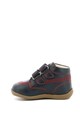 Kickers kids Ghete de piele cu velcro si cusaturi contrastante Fete