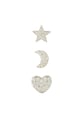 U.S. Polo Assn. Cirkóniakristályokkal díszített bedugós rozsdamentes acél fülbevaló szett - 3 pár női