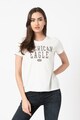 American Eagle Tricou cu decolteu la baza gatului si logo Femei