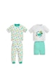 JoJo Maman Bebe Set 2 perechi de pijamale, baieti, cu imprimeu dinozauri, Alb/Verde Baieti