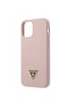 GUESS Husa de protectie  GUHCP12SLSTMLP Silicone Metal Triangle pentru iPhone 12 Mini Light Pink Femei