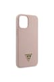 GUESS Husa de protectie  GUHCP12SLSTMLP Silicone Metal Triangle pentru iPhone 12 Mini Light Pink Femei