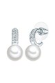 Clara Copenhagen Cercei rotunzi placati cu argint si decorati cu perle organice Femei