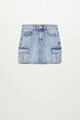 Mango Fusta de denim cu aspect decolorat Cargo Fete