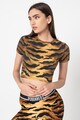 Dsquared2 Tricou crop de casa, din amestec de modal, cu animal print Femei