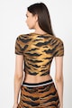 Dsquared2 Tricou crop de casa, din amestec de modal, cu animal print Femei