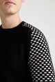 DeFacto Pulover tricotat fin cu aspect texturat si maneci contrastante Barbati