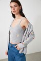 Trendyol Set de cardigan fara inchidere si top cu flori brodate Femei