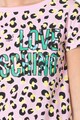Love Moschino Tricou cu animal print si logo supradimensionat Femei