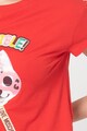 Love Moschino Tricou cu decolteu la baza gatului si broderie text Femei