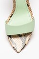 3JUIN Sandale slingback de piele cu detalii cu aspect de piele de sarpe Orchid Femei