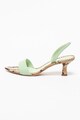 3JUIN Sandale slingback de piele cu detalii cu aspect de piele de sarpe Orchid Femei