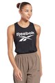 Reebok Top cu imprimeu logo si spate decupat, pentru fitness Identity Femei