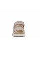 Geox Pantofi sport de piele ecologica cu velcro si garnituri metalizate Fete