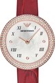 Emporio Armani Иноксов часовник с кожена каишка Жени