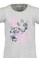 Blue Seven Tricou cu decolteu la baza gatului si imprimeu grafic Gri melange/Negru/Roz Fete