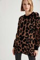 DeFacto Pulover cu animal print si design lung Femei