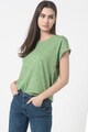 Esprit Tricou de bumbac organic cu mansete pliabile Femei