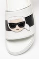 Karl Lagerfeld Papuci de piele cu logo Kapri Femei