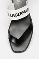 Karl Lagerfeld Papuci de piele cu bareta separatoare si garnitura cu logo Skoot Femei