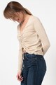 Pepe Jeans London Bluza din amestec de in cu model drapat Claire Femei
