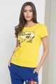 Love Moschino Tricou cu decolteu la baza gatului si imprimeu grafic Femei