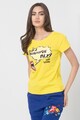 Love Moschino Tricou cu decolteu la baza gatului si imprimeu grafic Femei