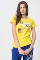 Love Moschino Tricou cu decolteu la baza gatului si imprimeu grafic Femei