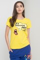 Love Moschino Tricou cu decolteu la baza gatului si imprimeu grafic Femei