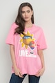 Love Moschino Tricou cu imprimeu si maneci cazute Femei