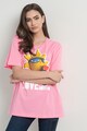 Love Moschino Tricou cu imprimeu si maneci cazute Femei