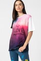 Love Moschino Tricou lejer cu model logo si grafic Femei