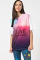 Love Moschino Tricou lejer cu model logo si grafic Femei