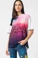 Love Moschino Tricou lejer cu model logo si grafic Femei