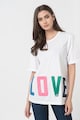 Love Moschino Tricou lejer cu imprimeu text Femei