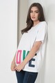 Love Moschino Tricou lejer cu imprimeu text Femei