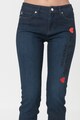 Love Moschino Blugi slim fit cu logo brodat Femei