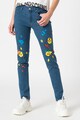 Love Moschino Blugi skinny cu talie joasa si imprimeu floral Femei