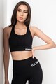 DKNY Bustiera cu logo si spate decupat, pentru fitness Femei