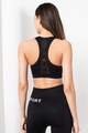 DKNY Bustiera cu logo si spate decupat, pentru fitness Femei