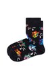 Happy Socks Set 2 perechi de sosete scurte, unisex, imprimeu tigri, Albastru/Negru Fete