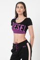 Diesel Top crop cu imprimeu logo supradimensionat Femei